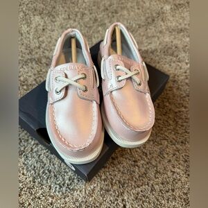 NWT Sperry Toddler Girls Pink Leather Boat Shoes - Size 10